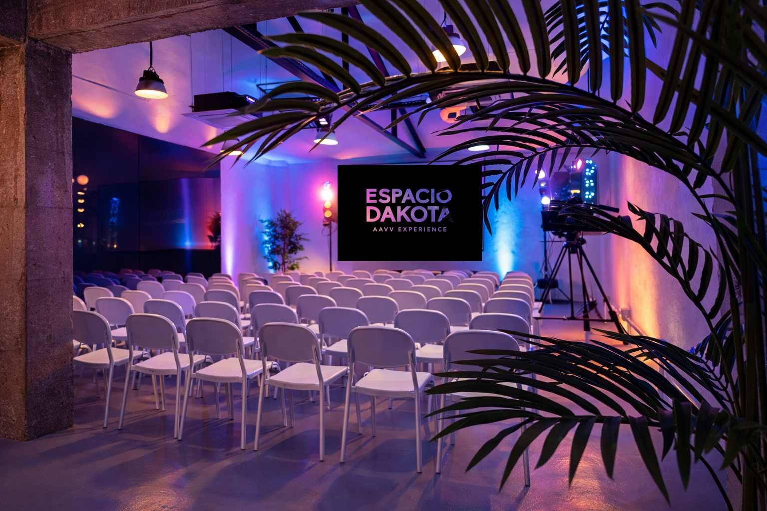 Modern industrial office interior with concrete walls and sleek lighting