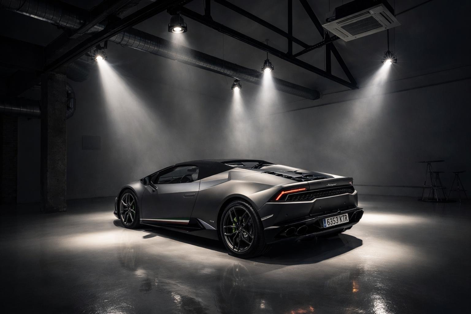 Iluminación de estudio con ambiente oscuro